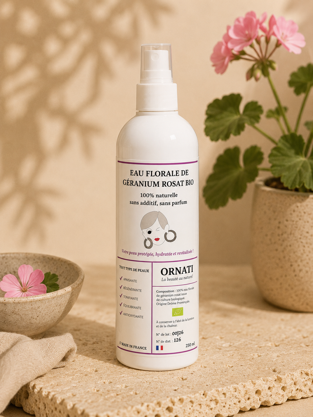 Eau Florale de Géranium Rosat Bio