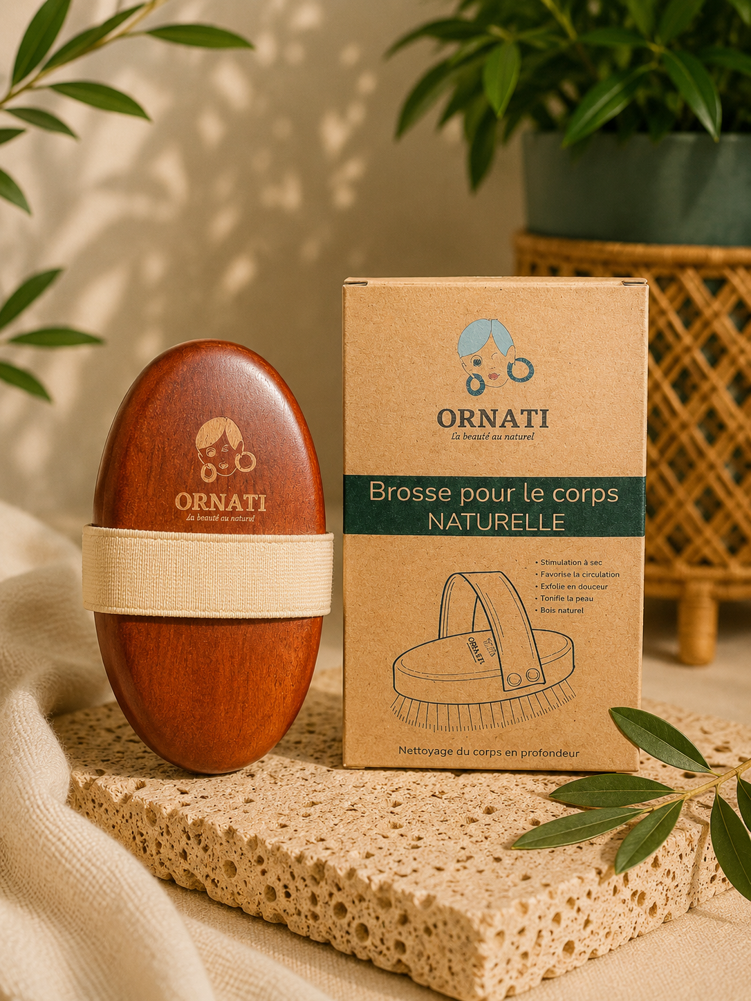 Brosse ionique pour le brossage à sec de la peau