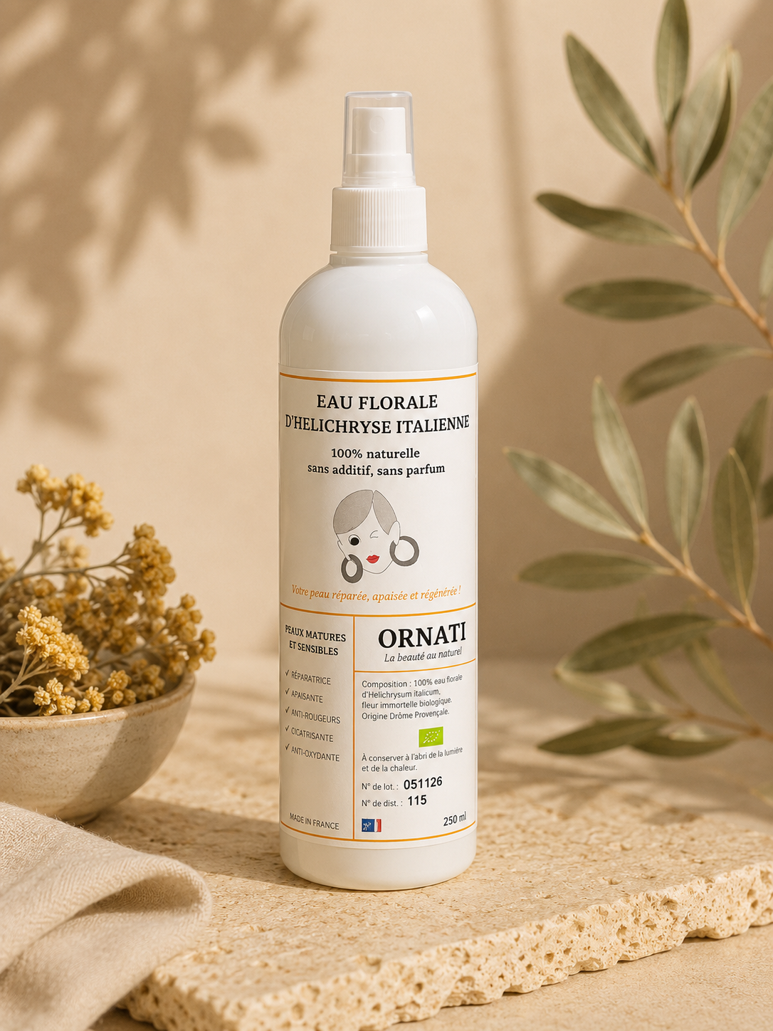Eau florale d’hélichryse italienne bio
